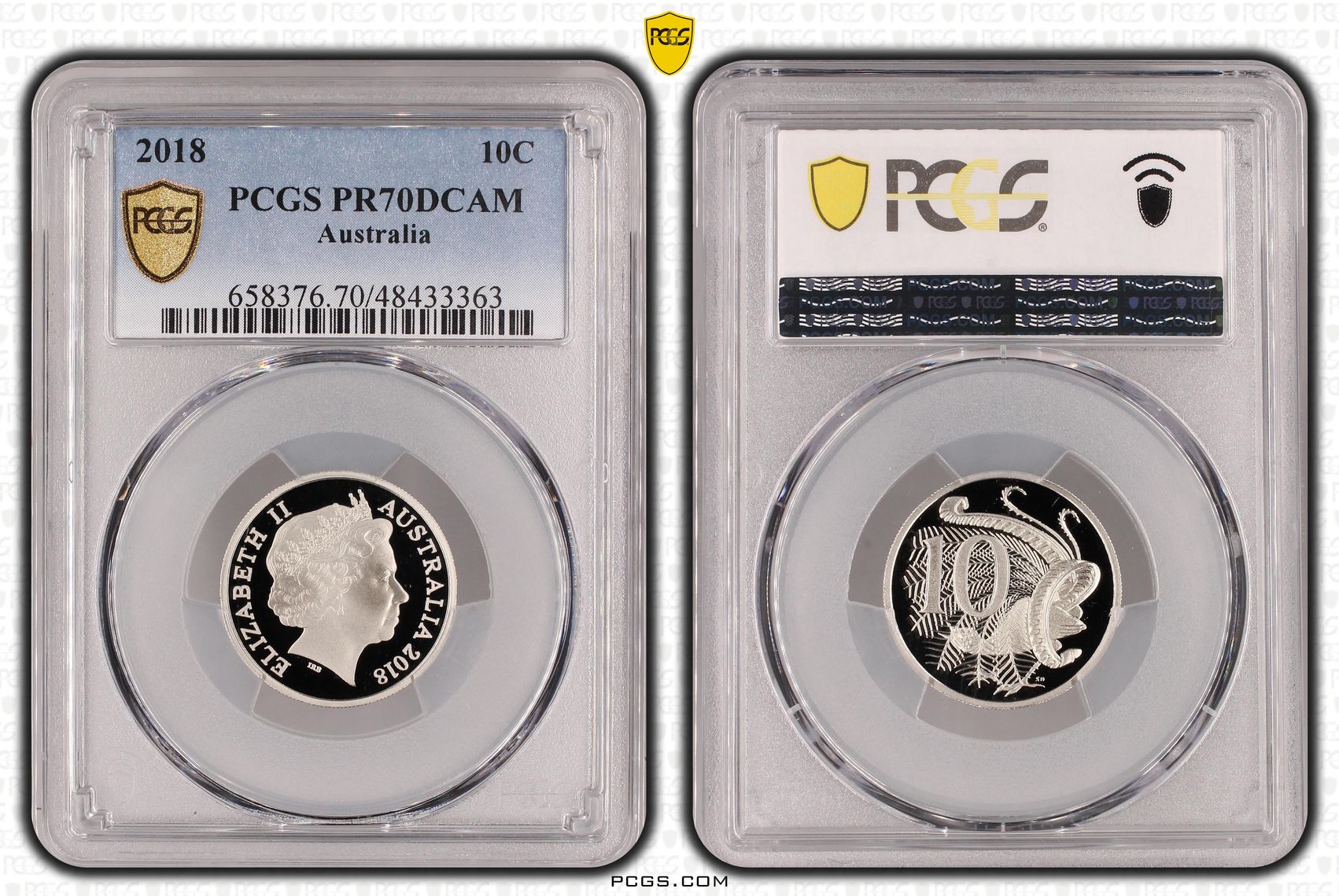 Elizabeth II, Ten Cent, 2018, PCGS PR70DCAM
