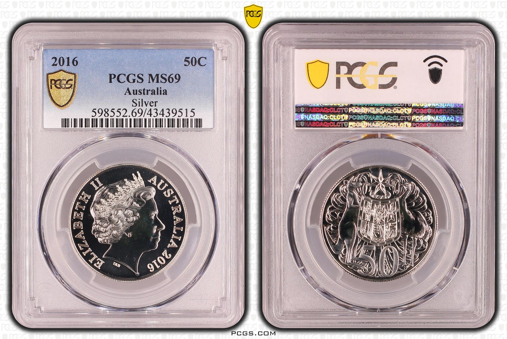Elizabeth II, Silver, Fifty Cent, MS69 , 2016