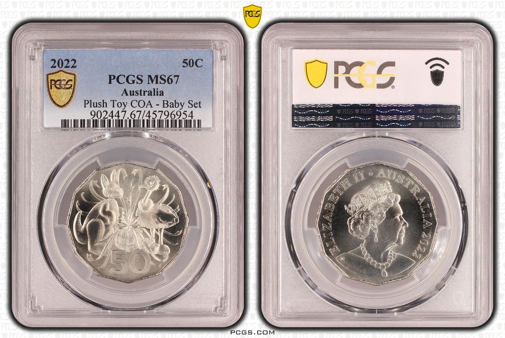 394 · Plush Toy COA - Baby Set, Fifty Cent, 2022, PCGS MS67