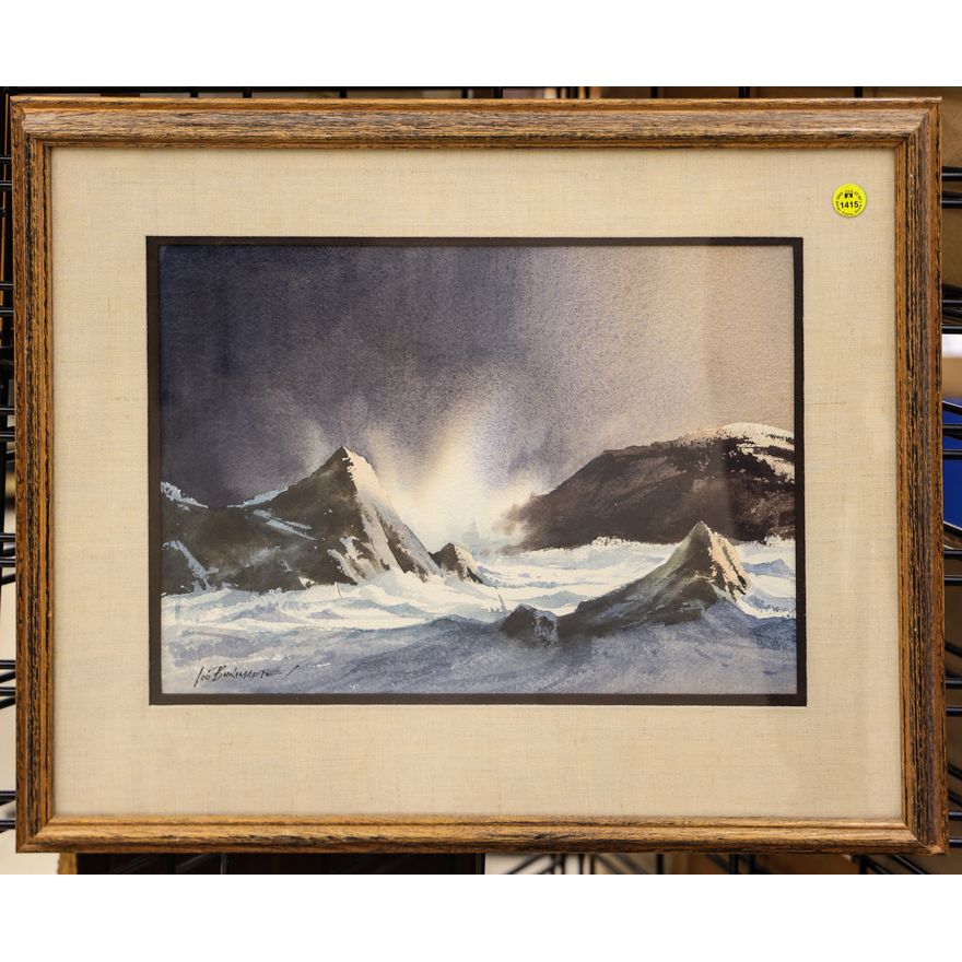 Lou Bonamarte (CT) Seascape Watercolor Framed 17.5''x21.5''