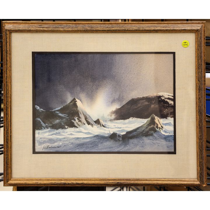 Lou Bonamarte (CT) Seascape Watercolor Framed 17.5''x21.5''