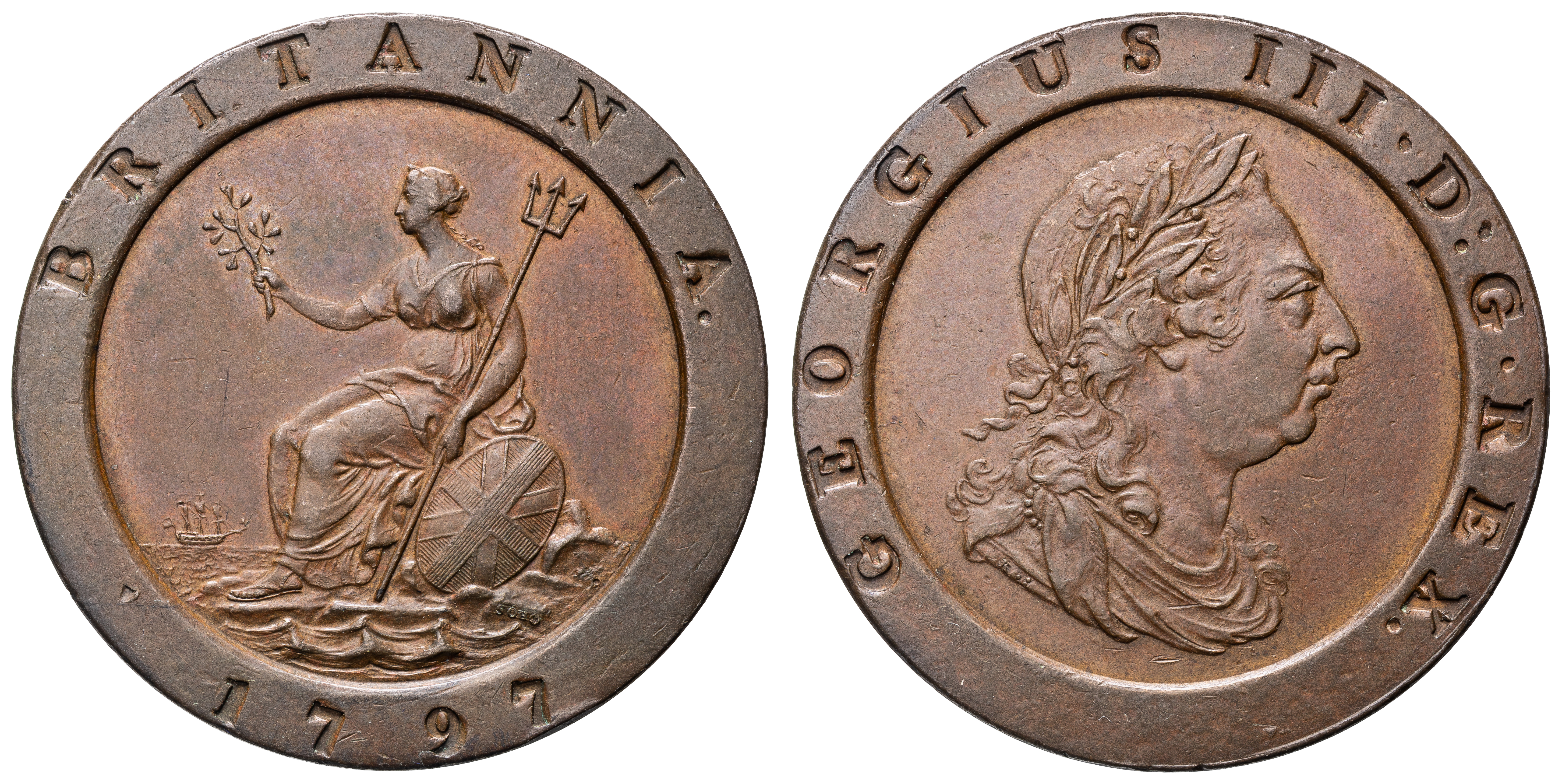 Great Britain, George III, Cartwheel, Two Pence, 1797, EF