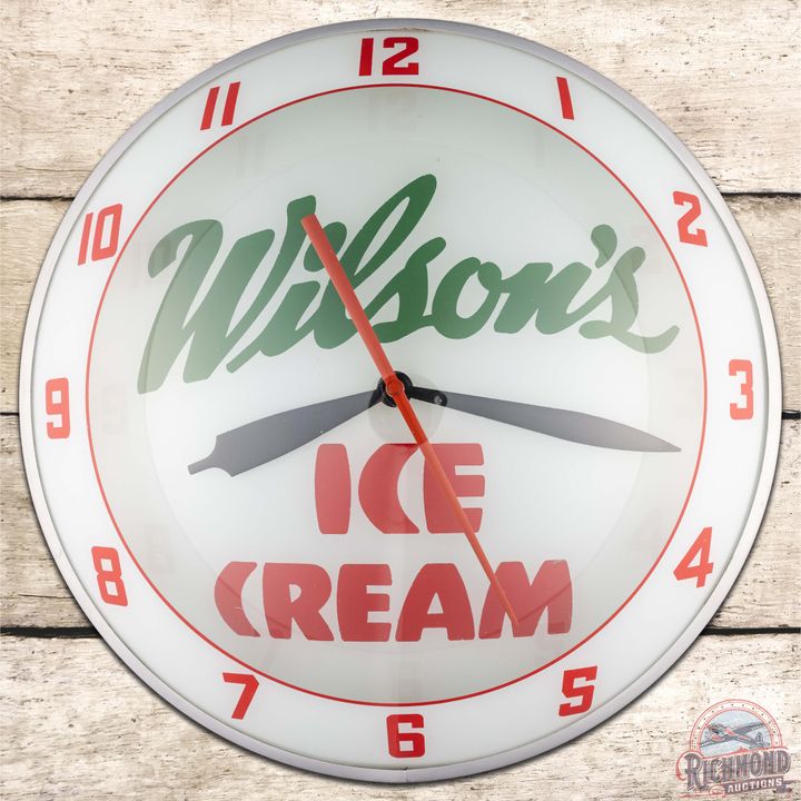 Wilson's Ice Cream 15" Double Bubble Advertising Clock