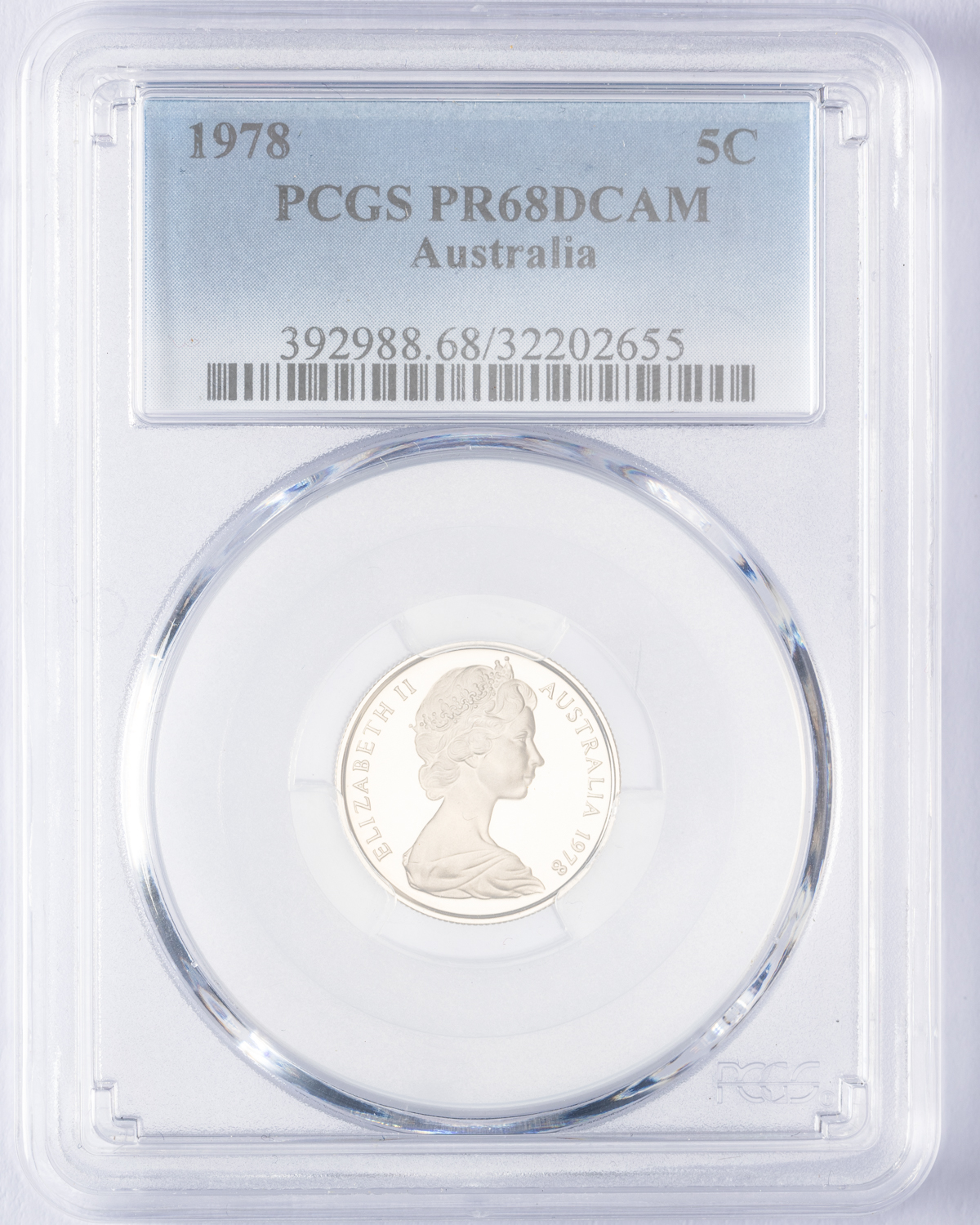 Elizabeth II, Five Cent, 1978, PCGS PR68DCAM