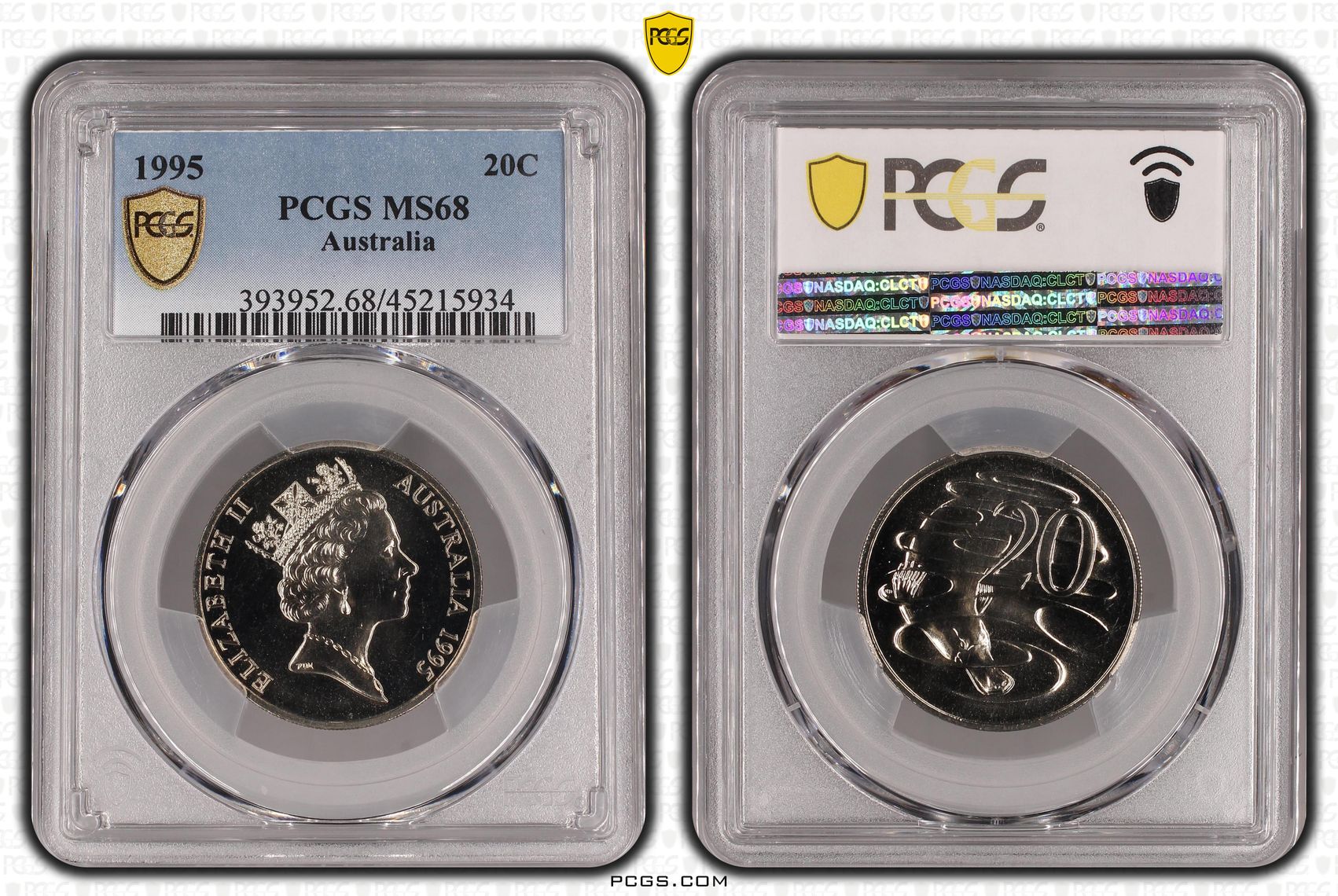 1995 Australia Twenty Cent, 20c PCGS - MS68 -934