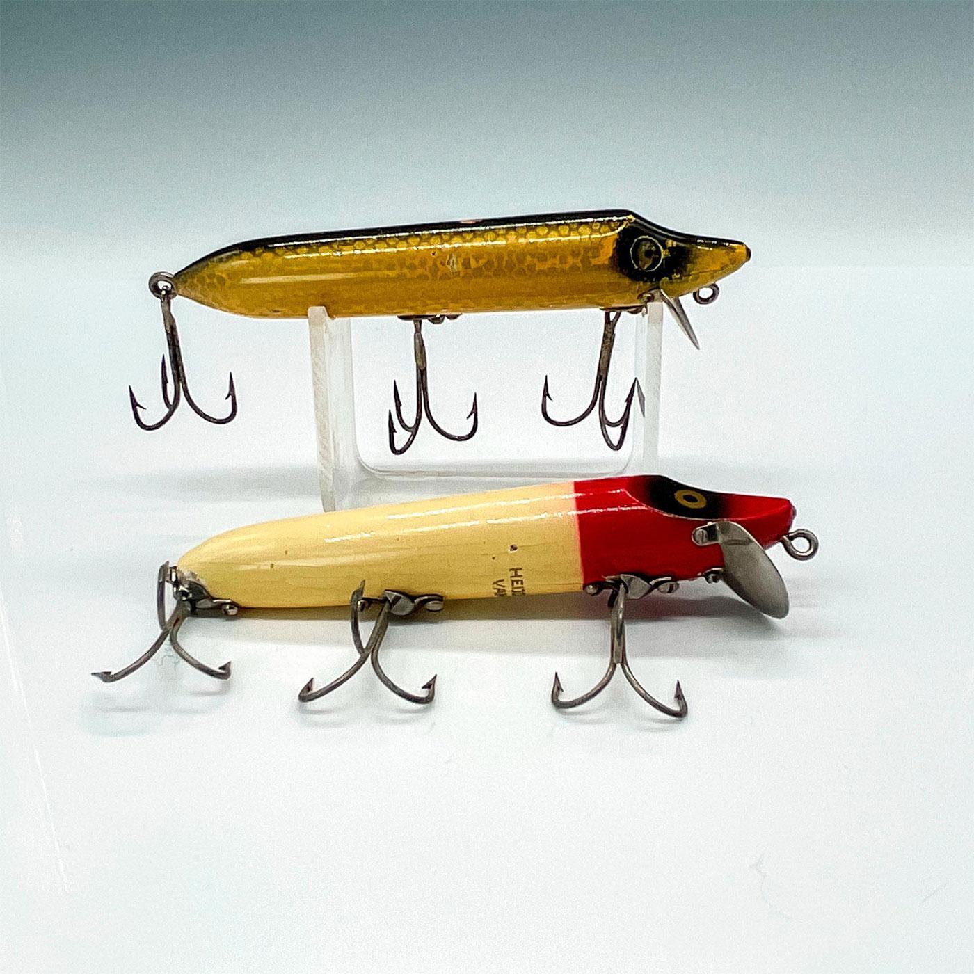 Pair of Vintage Heddon Vamps Red/White and Yellow Scale