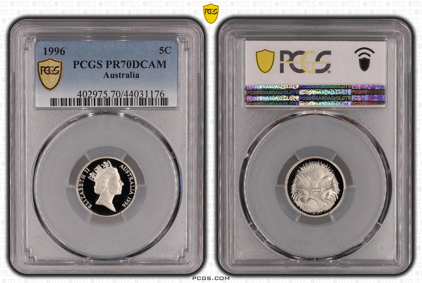 1996 Australia Five Cent, 5c PCGS - PR70DCAM POP 24/0 -176