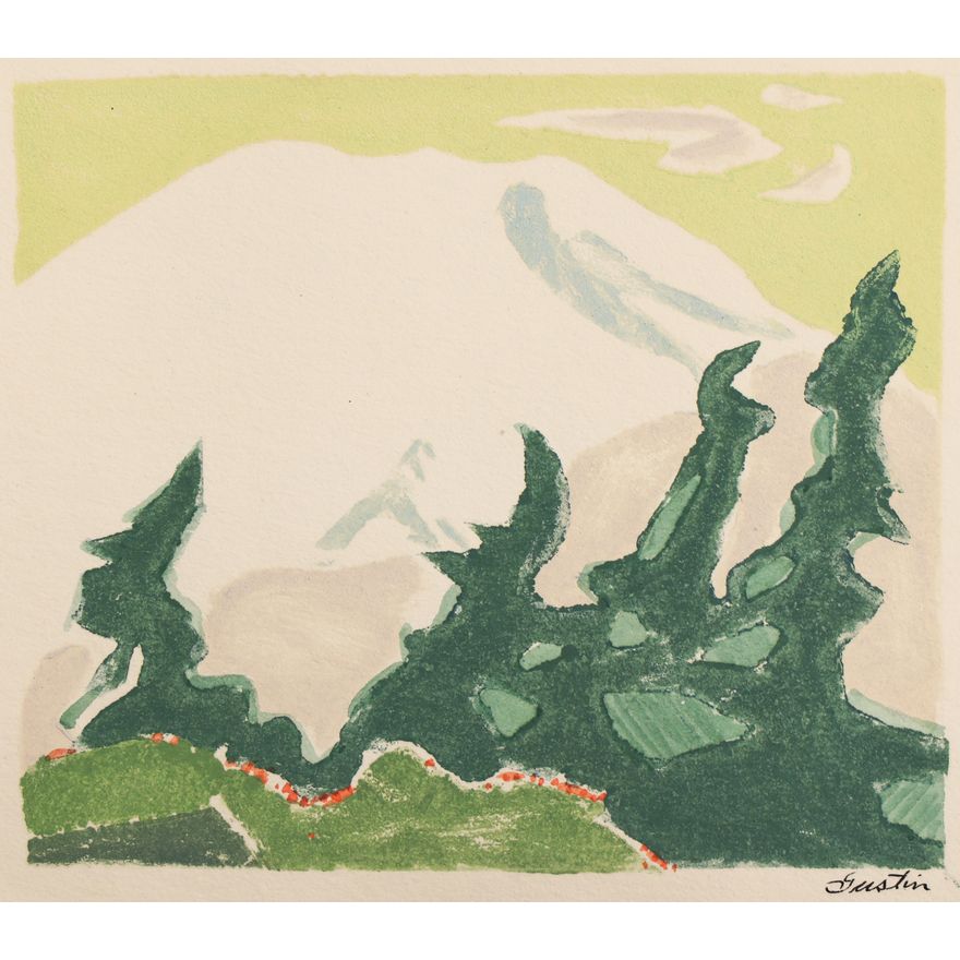 Paul Morgan Gustin ''Untitled'' (Mount Rainier) 1953 Woodcut