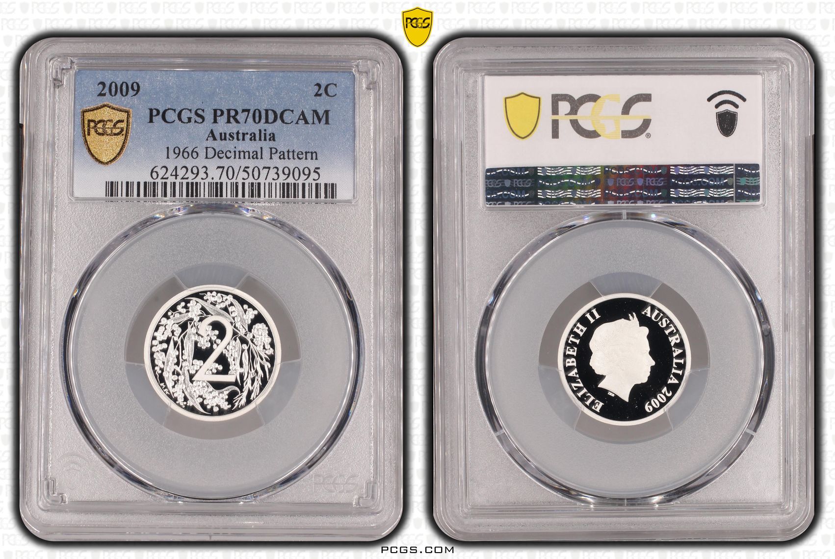 1966 Decimal Pattern, POP 6/0, Two Cent, 2009, PCGS PR70DCAM