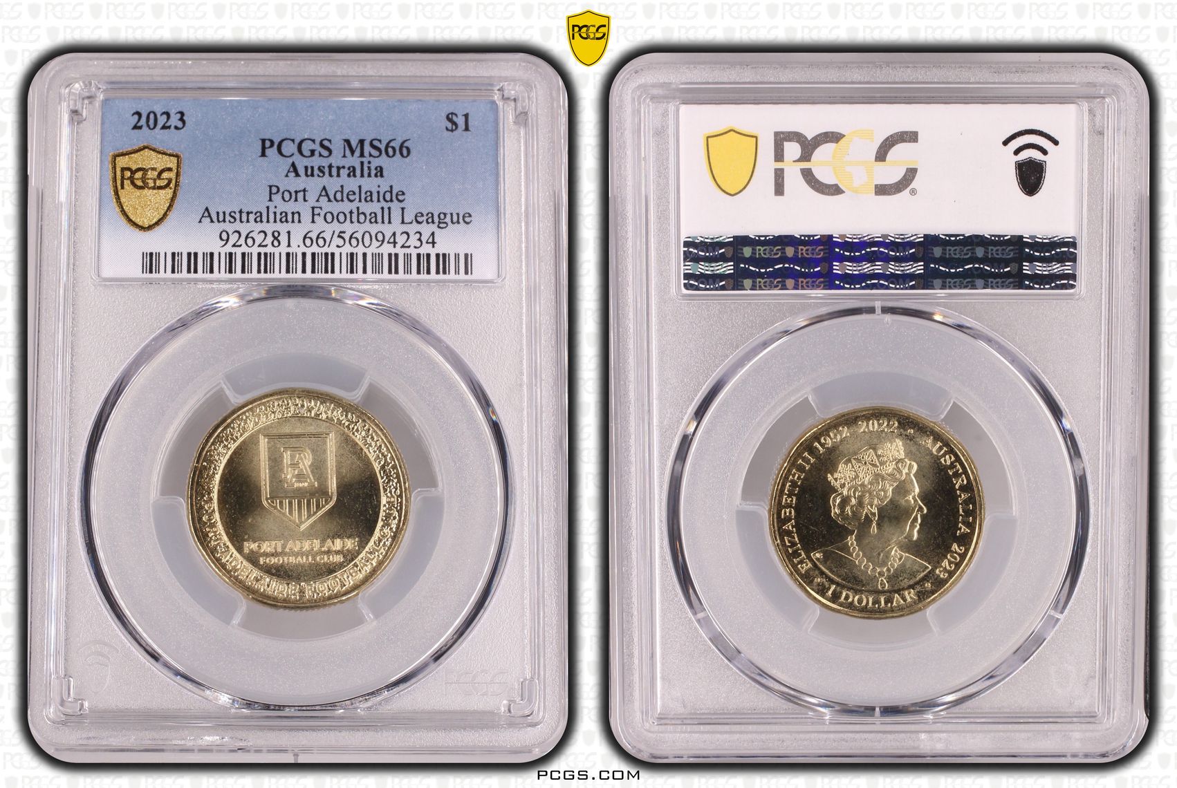 AFL - Port Adelaide, One Dollar, 2023, PCGS MS66