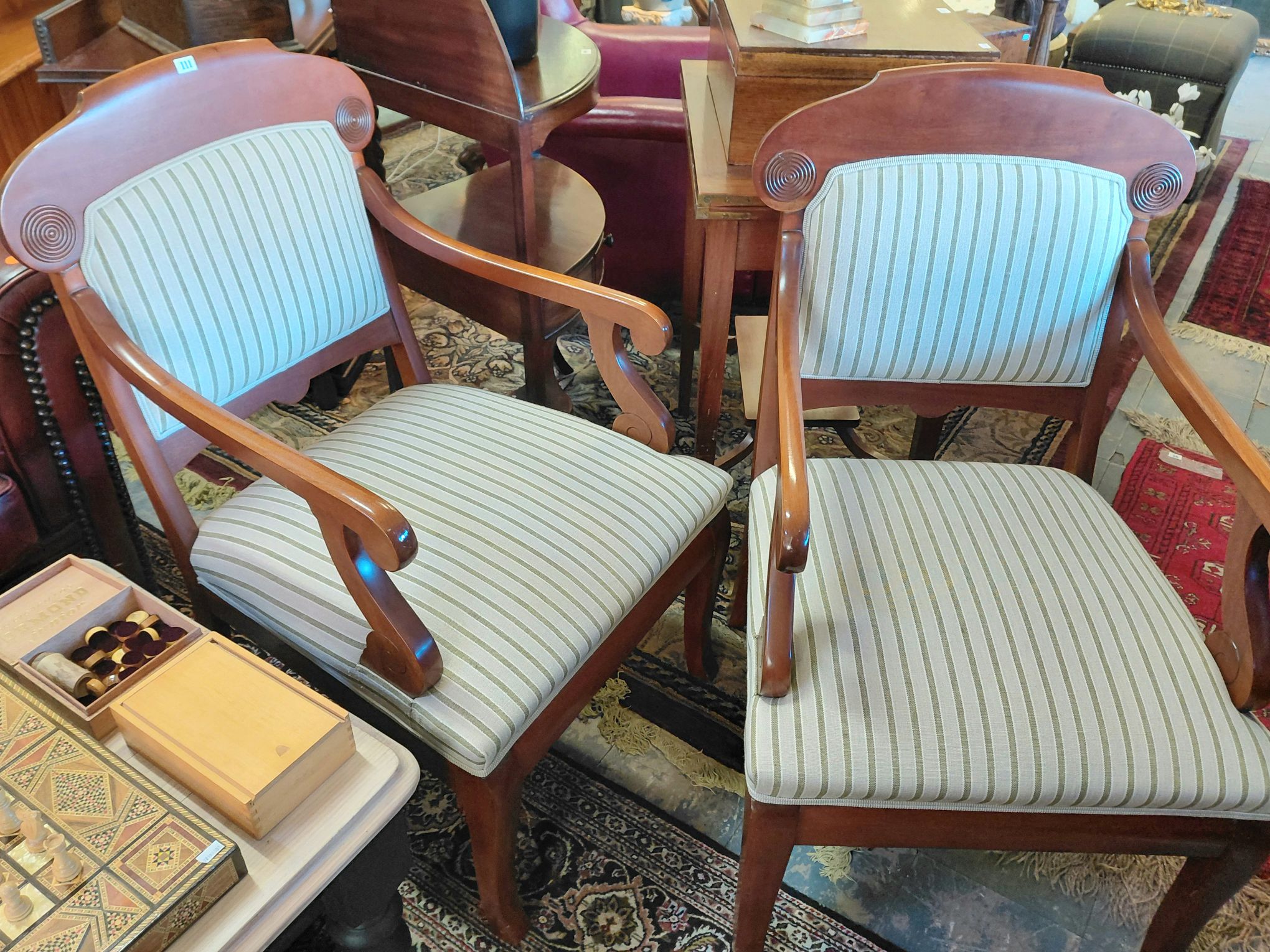 111 · A PAIR OF BIEDERMEIER STYLE CHAIRS