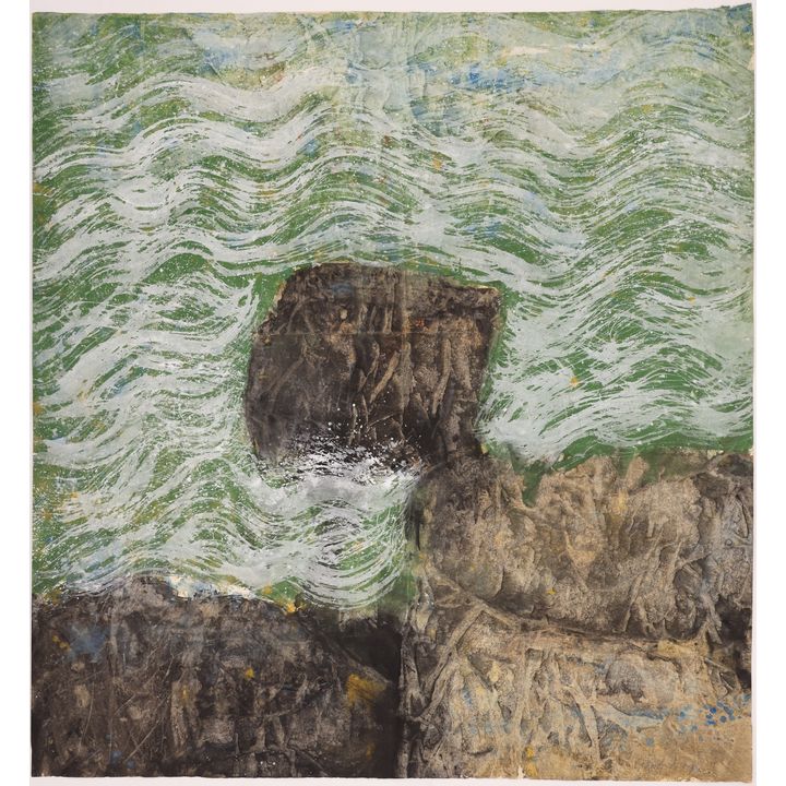 Neil Meitzler ''Green River Rock II'' 1959 Casein on Paper 28.5''x27''