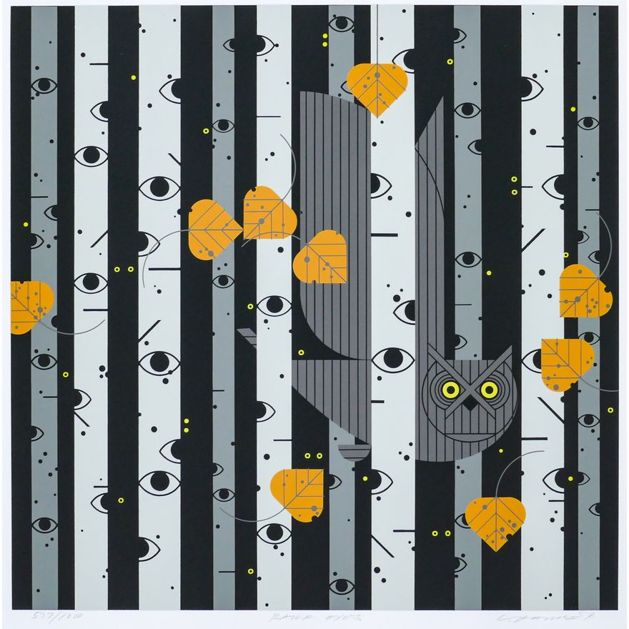 Charley Harper ''Bark Eyes'' 1985 Serigraph