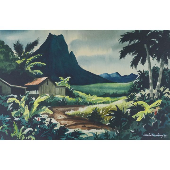 Darwin Musselman ''Windward Farm, Oahu'' Watercolor
