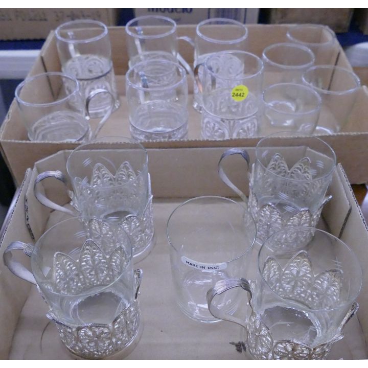 2 Boxes Silver Filigree Espresso Cups