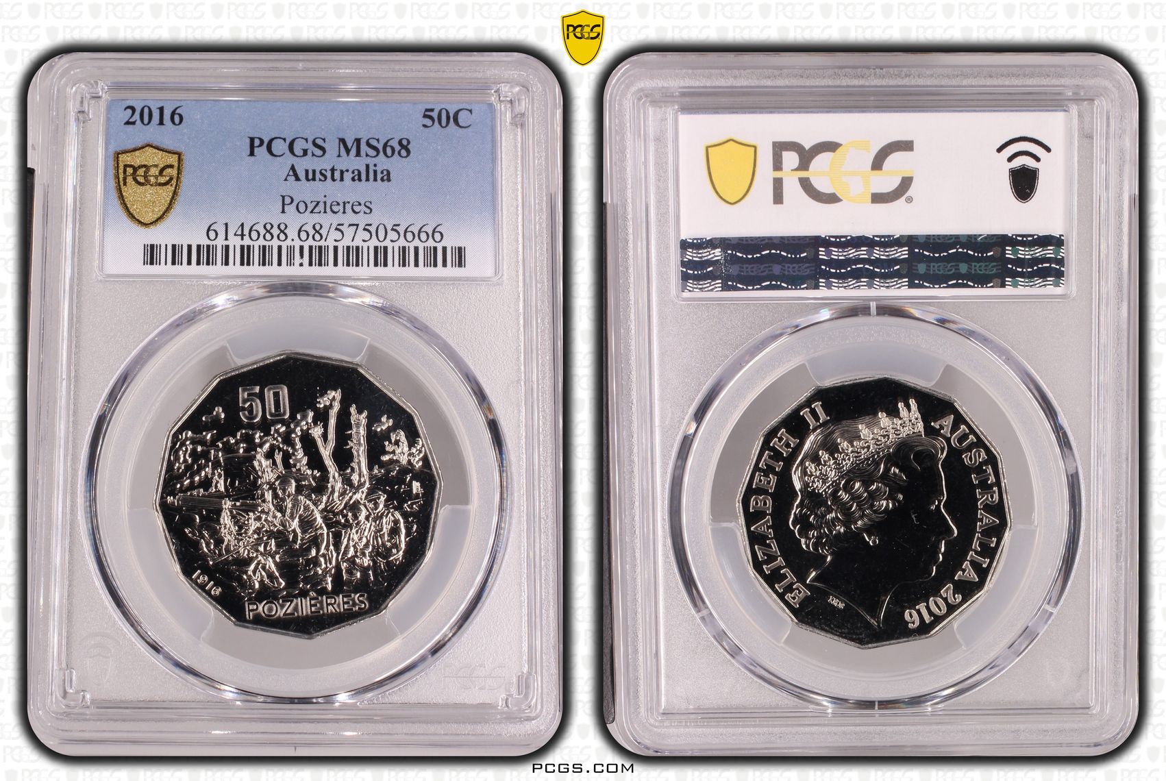 Pozieres, Fifty Cent, 2016, MS68