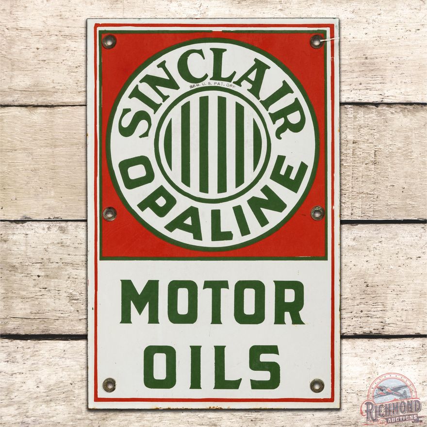 Sinclair Opaline Motor Oils SSP Lubester Sign - 8.75