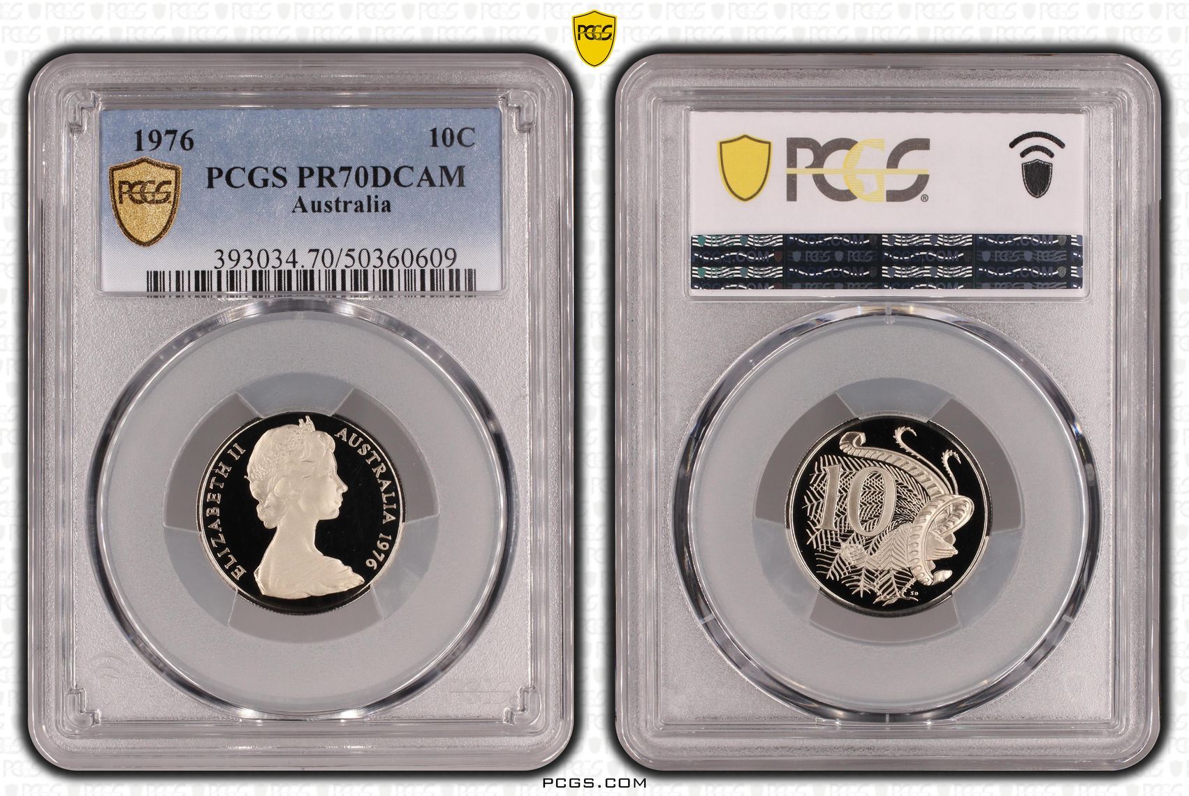 Ten Cent, 1976, Pcgs Pr70dcam