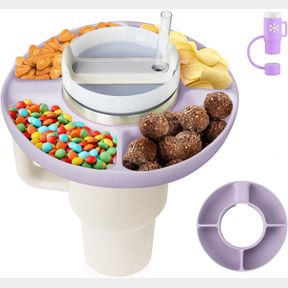 ZONYEE SNACK BOWL FOR STANLEY 40OZ TUMBLER WITH HANDLE, SILICONE REUSABLE SNACK RING SNACK TRAY FITS FOR STANLEY CUP 1.0/2.0, SUIT