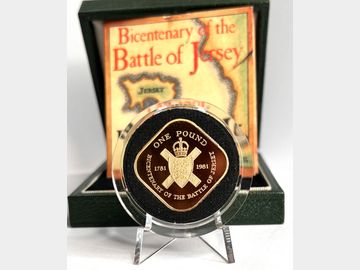 1981 JERSEY ELIZABETH II BICENTENARY OF THE BATTLE OF JERSEY SQUARE COIN