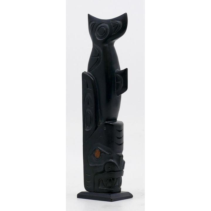 Norman Russ Shark Argillite Totem 6''