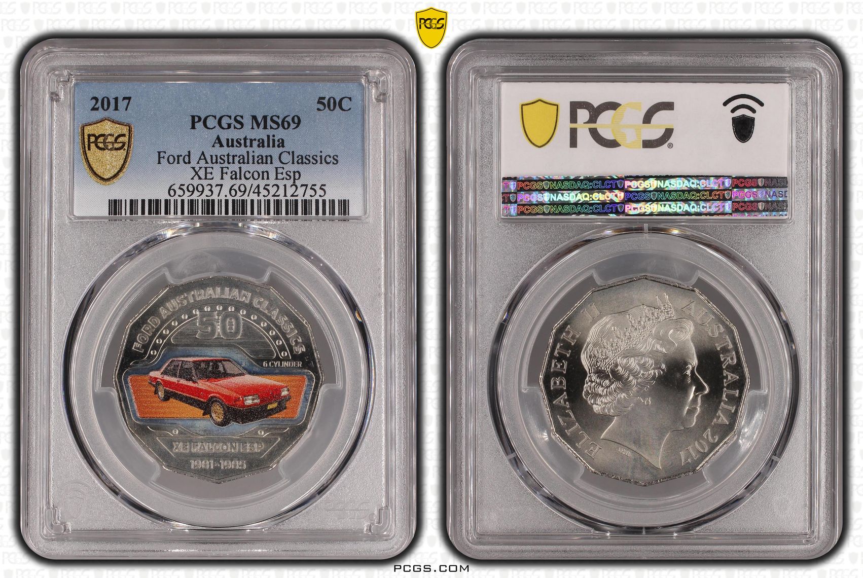 2017 Australia Fifty Cent, 50c Ford Australian Classics - XE Falcon Esp PCGS - MS69 -755