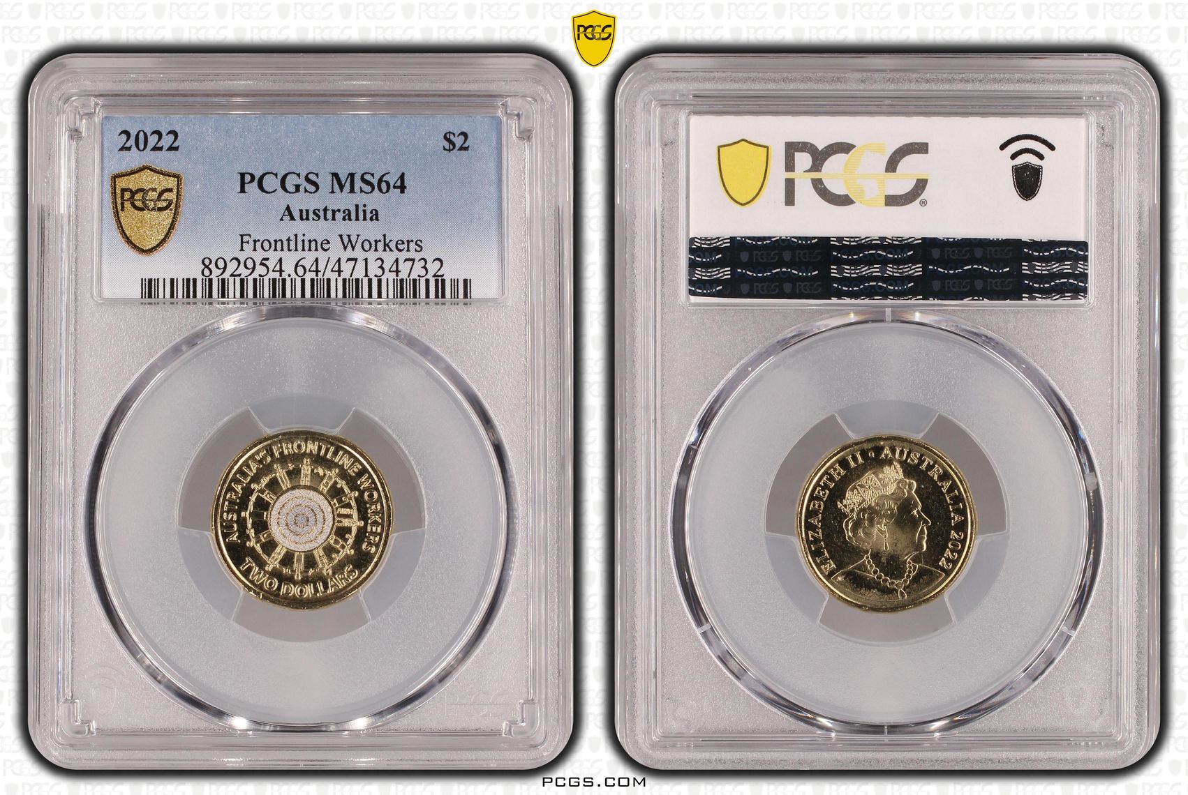Frontline Workers Colorized , Two Dollar, 2022, PCGS MS64