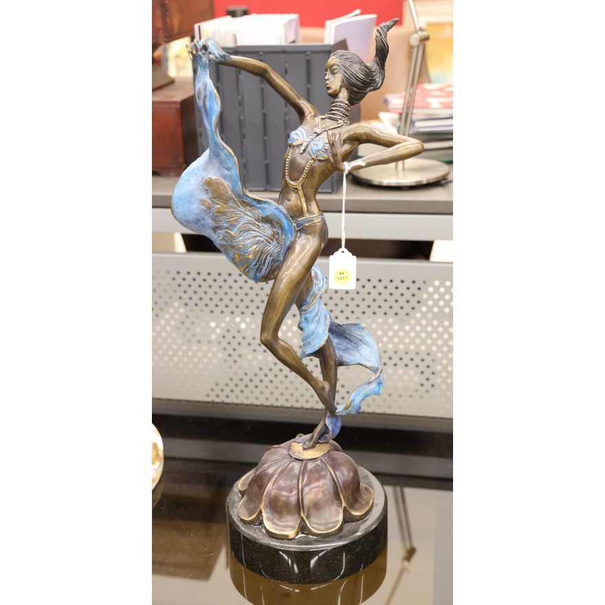 Sergey Kazaryn (Russian) ''Exotic Dancer'' Patinated Bronze Sculpture
