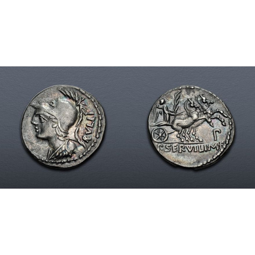 Servillus P. Servilius M.f. Rullus. 100 BC. AR Denarius (19mm, 3.92 g, 6h). Rome ...