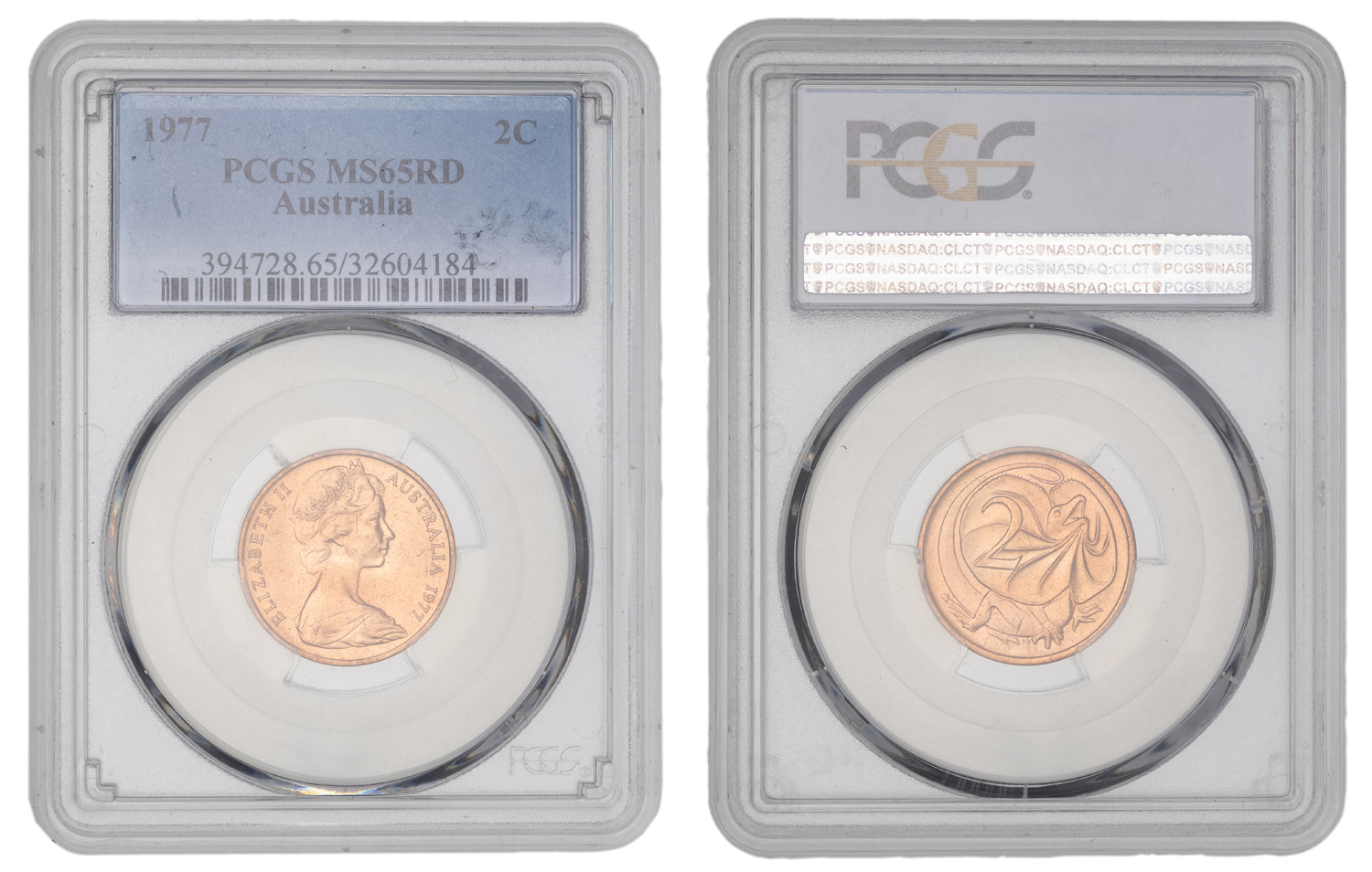 Elizabeth II, Two Cent, 1977, PCGS MS65RD