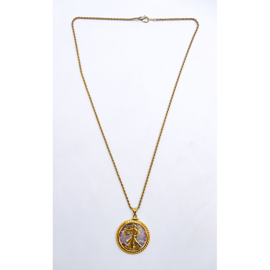 1926 US Walking Liberty Half Dollar Pendant Necklace in Box