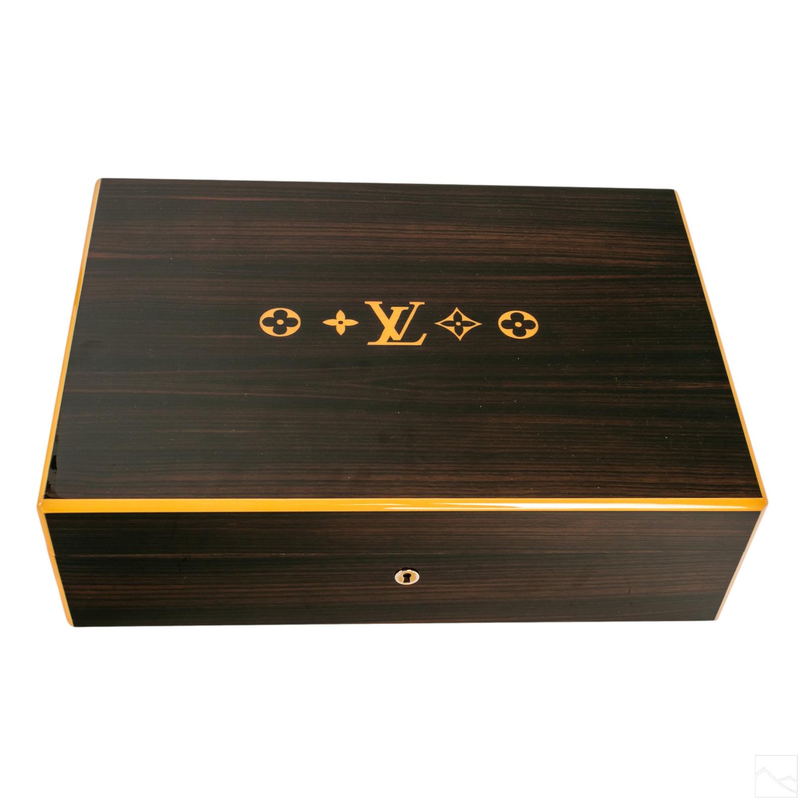 Louis Vuitton LV Inlaid Mahogany Cigar Box Humidor