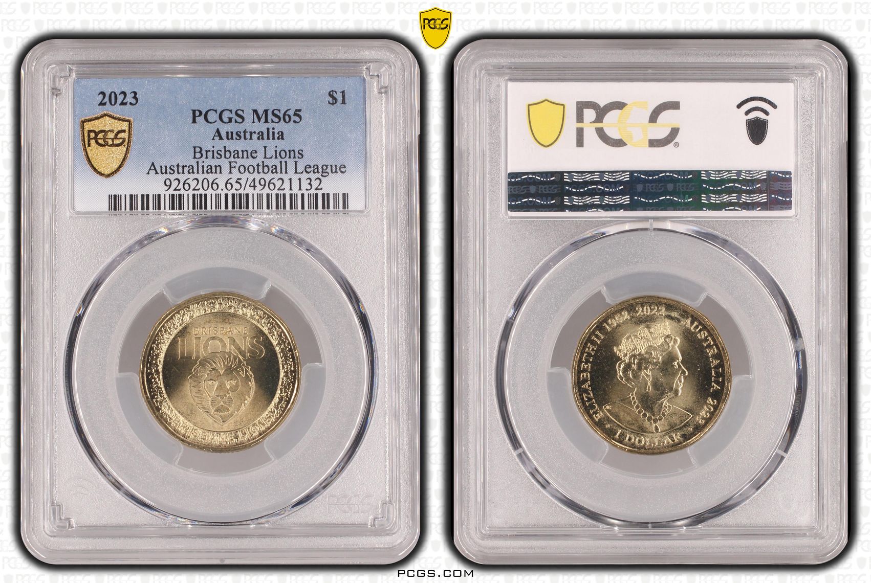 309 · AFL - Brisbane Lions , One Dollar, 2023, PCGS MS65