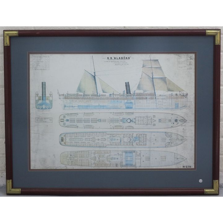 FRAMED SHIPS PLAN - S.S. ALAGOAS
