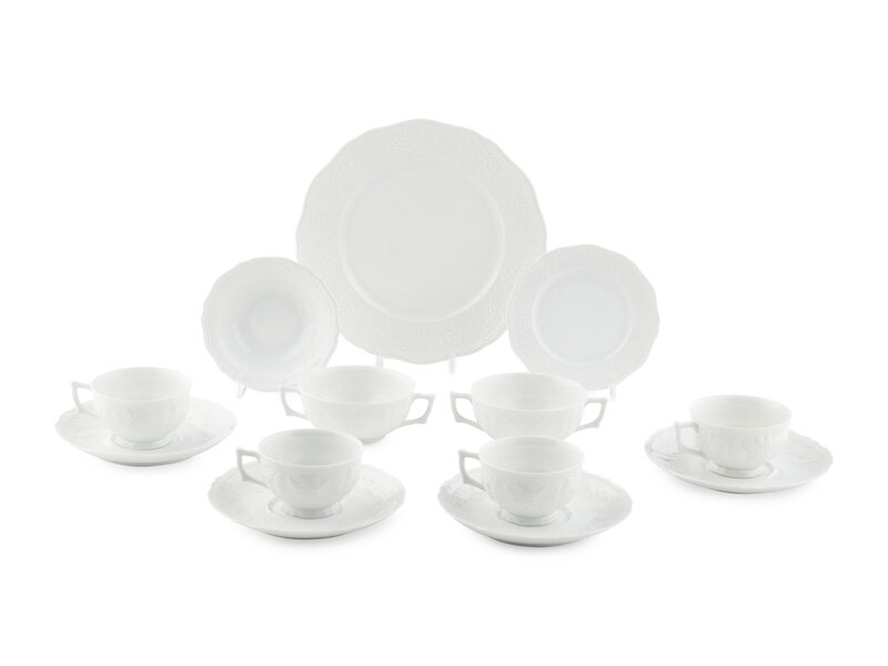 A Raynaud Limoges Porcelain Dinner Service