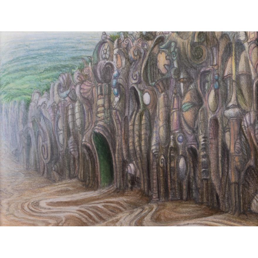 Jacek Yerka | Zapomniane przejście (projekt do obrazu), 2000
