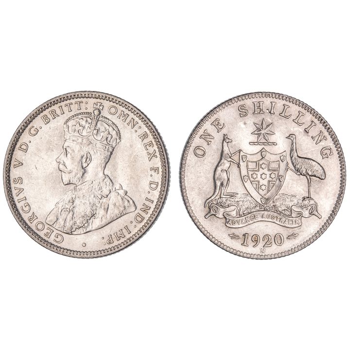 George V, Shilling, 1920-M, UNC