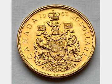 1967 CANADIAN ELIZABETH II GOLD COMMEMORATIVE 20 DOLLAR COIN