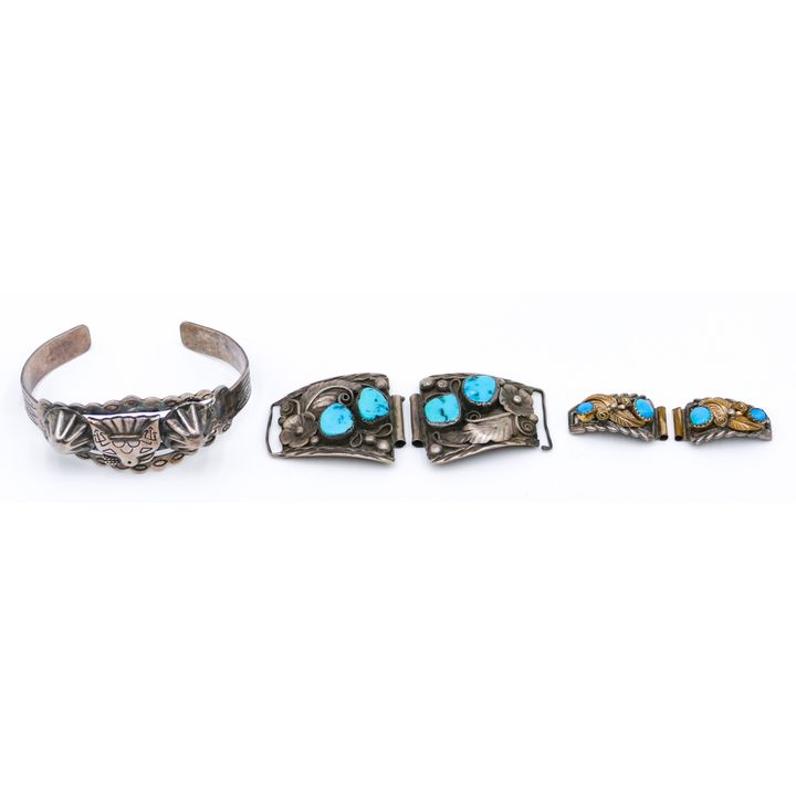 Box Navajo Sterling Turquoise Watch Lugs etc.