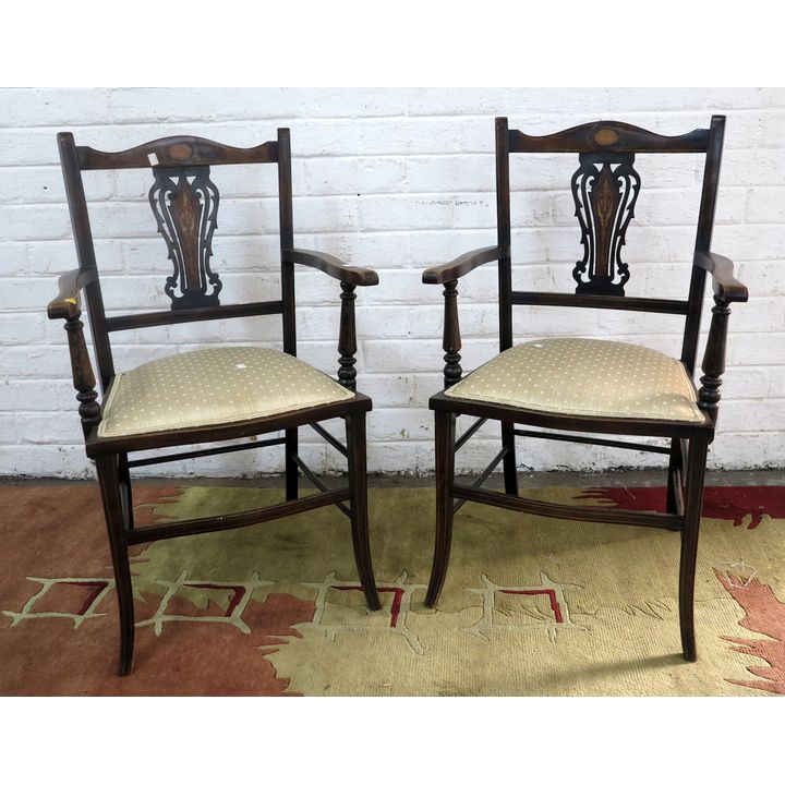 PAIR OF EDWARDIAN SIDE CHAIRS