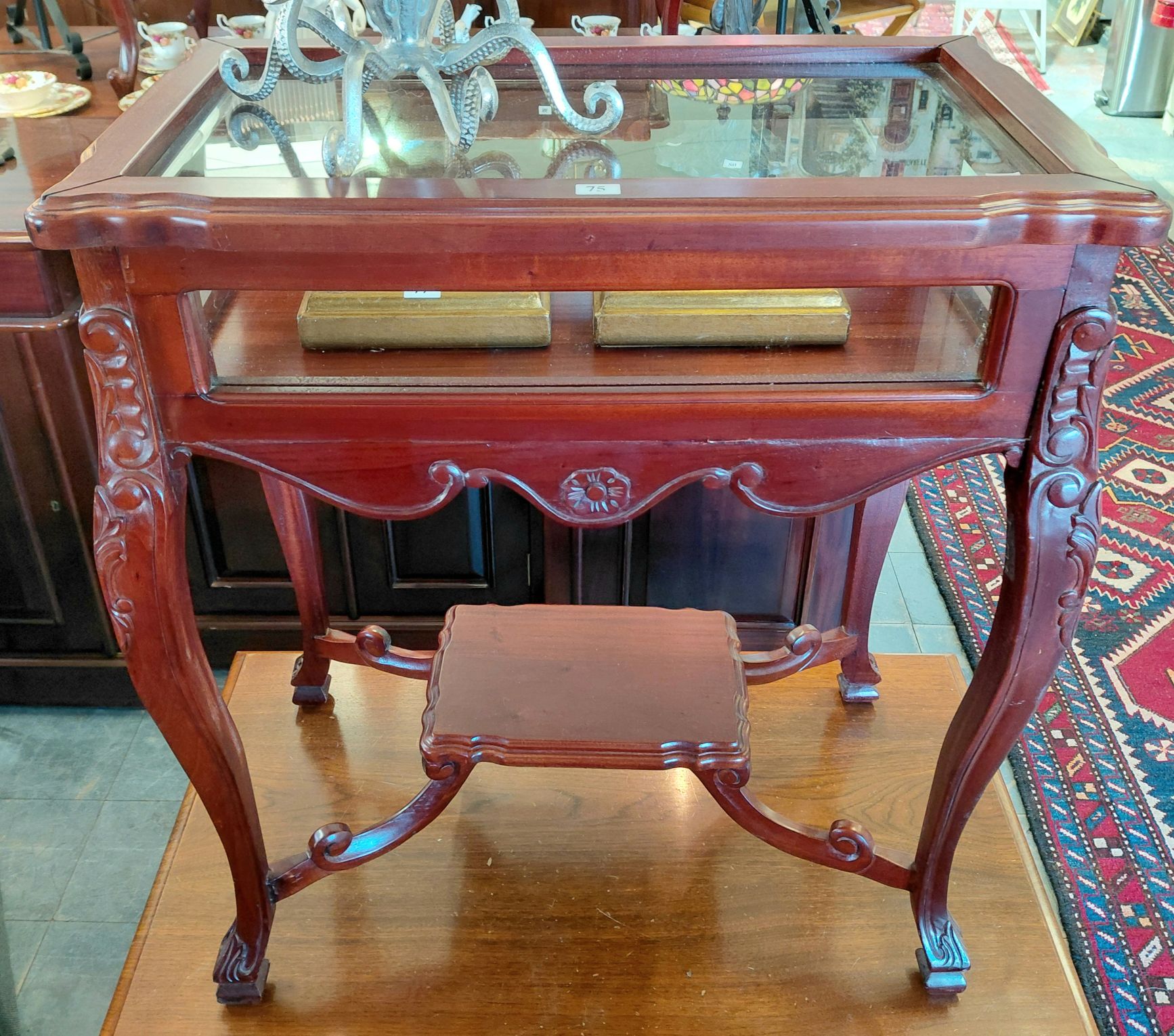 75 · MAHOGANY BIJOUTERIE TABLE