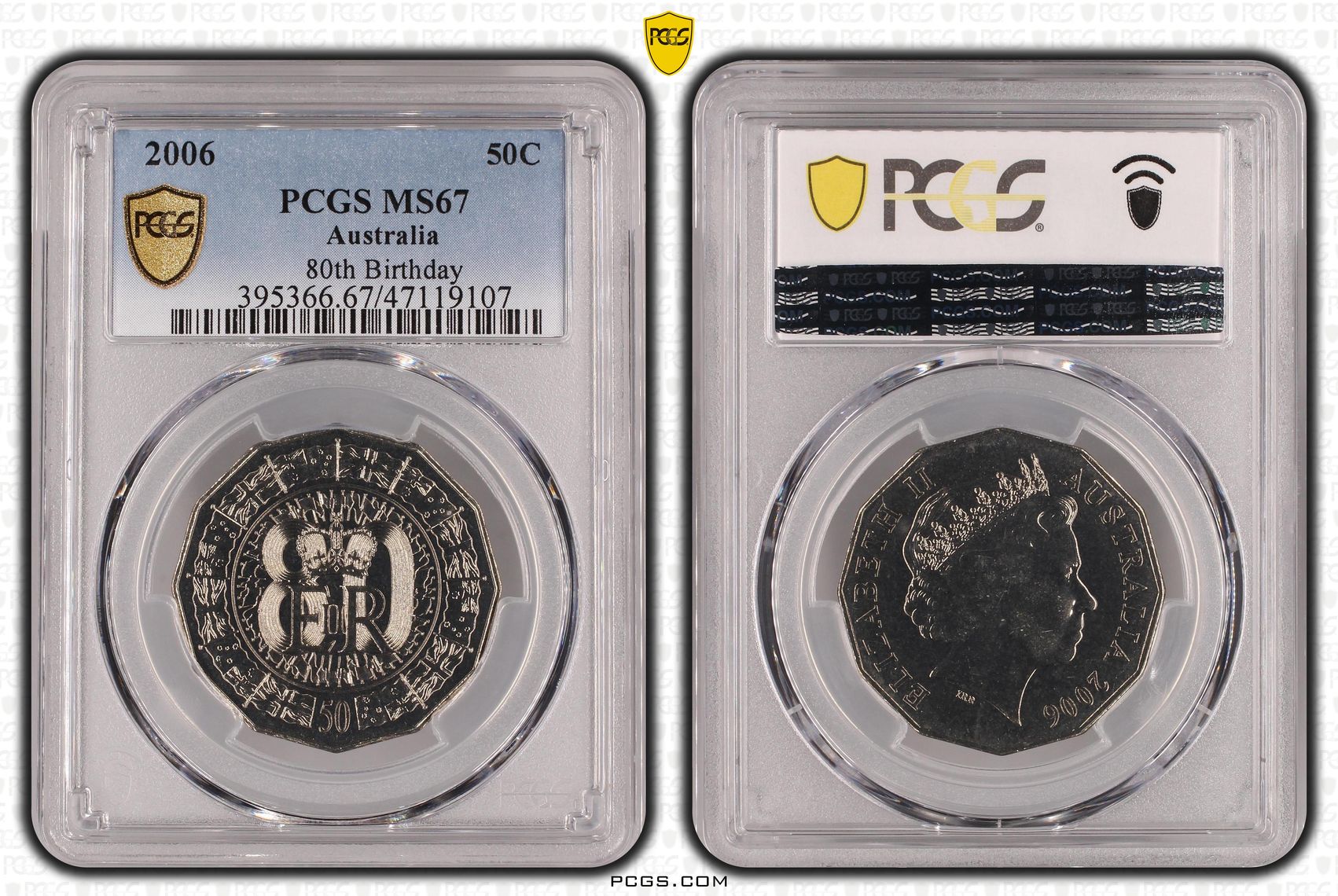 80th Birthday, Fifty Cent, 2006, PCGS MS67