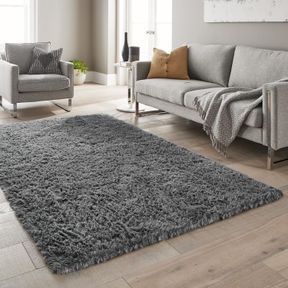 OPHANIE RUGS FOR LIVING ROOM 5X7 GRAY, PLUSH SOFT FUZZY SHAG CARPETS FOR LIVING ROOM, INDOOR FLOOR AREA RUG FOR BEDROOM, GREY CARP