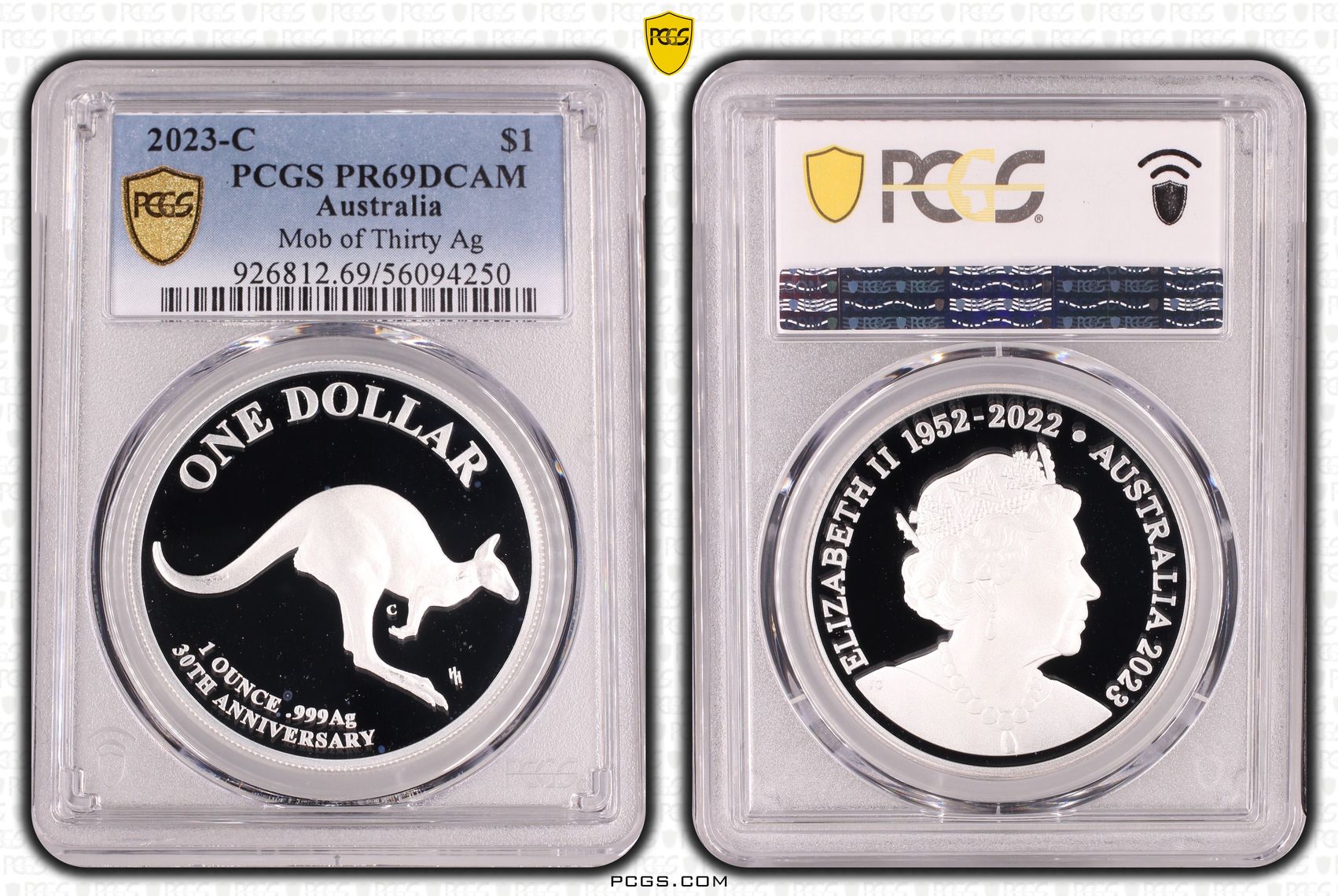Mob of Thirty Ag, One Dollar, 2023-C, PCGS PR69DCAM