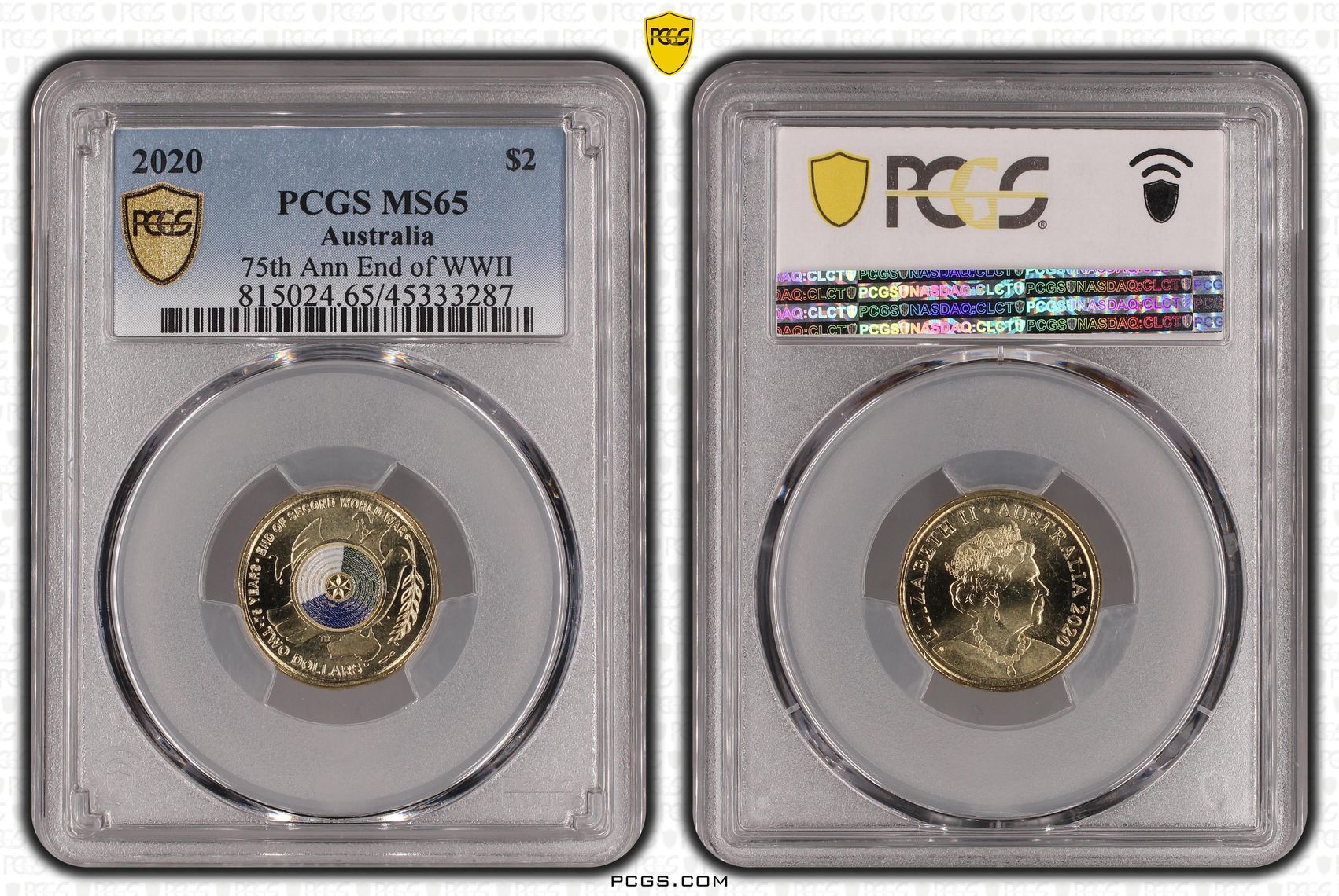 75th Ann End of WWII, Two Dollar, 2020, PCGS MS65