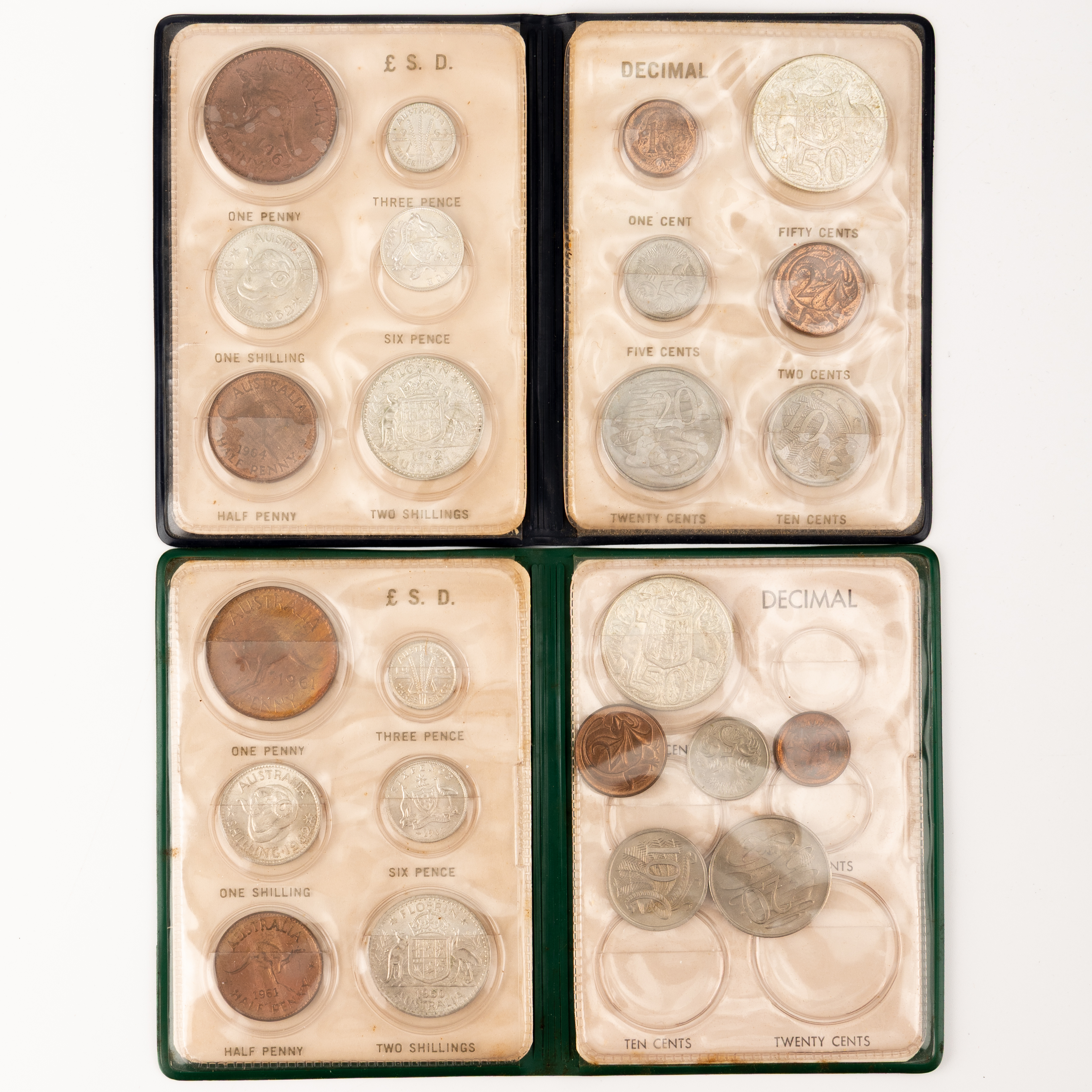 Elizabeth II, Changeover Souvenir Wallet, One Cent - Fifty Cents, 1966, UNC