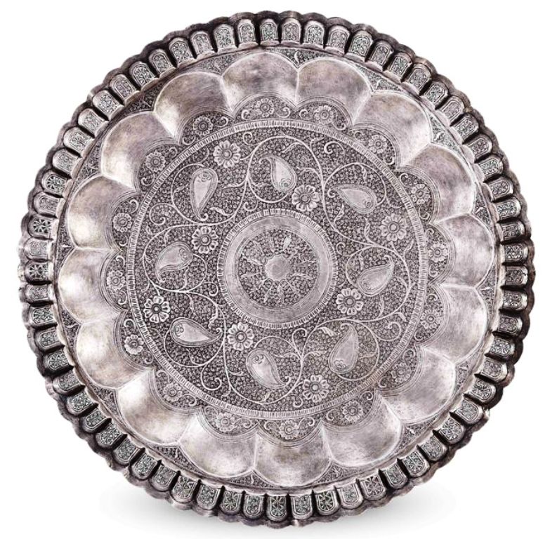 AN INDIAN SILVER VASE