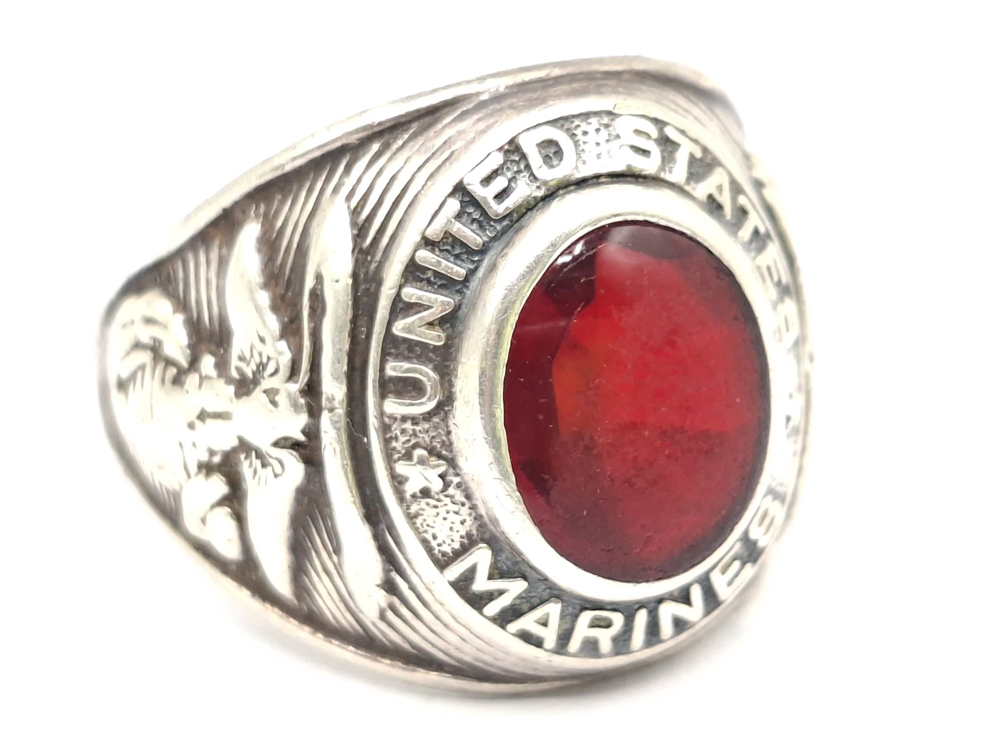 Silver Usa Marines Dress Ring