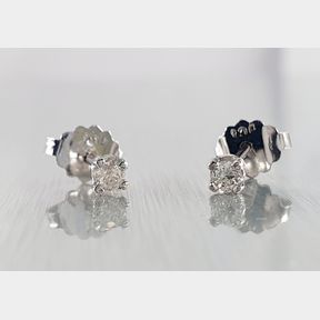 9CT WHITE GOLD EARRINGS WITH 0,100CT DIAMONDS - 51929/12829