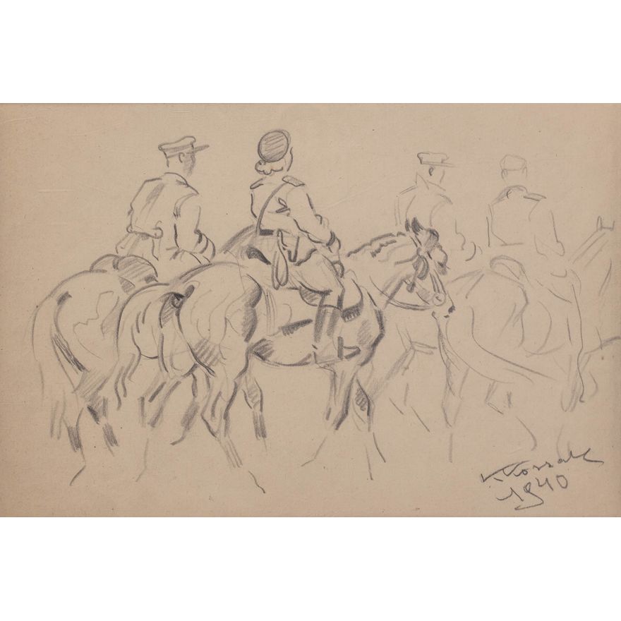 Karol Kossak | Na koniach, 1940